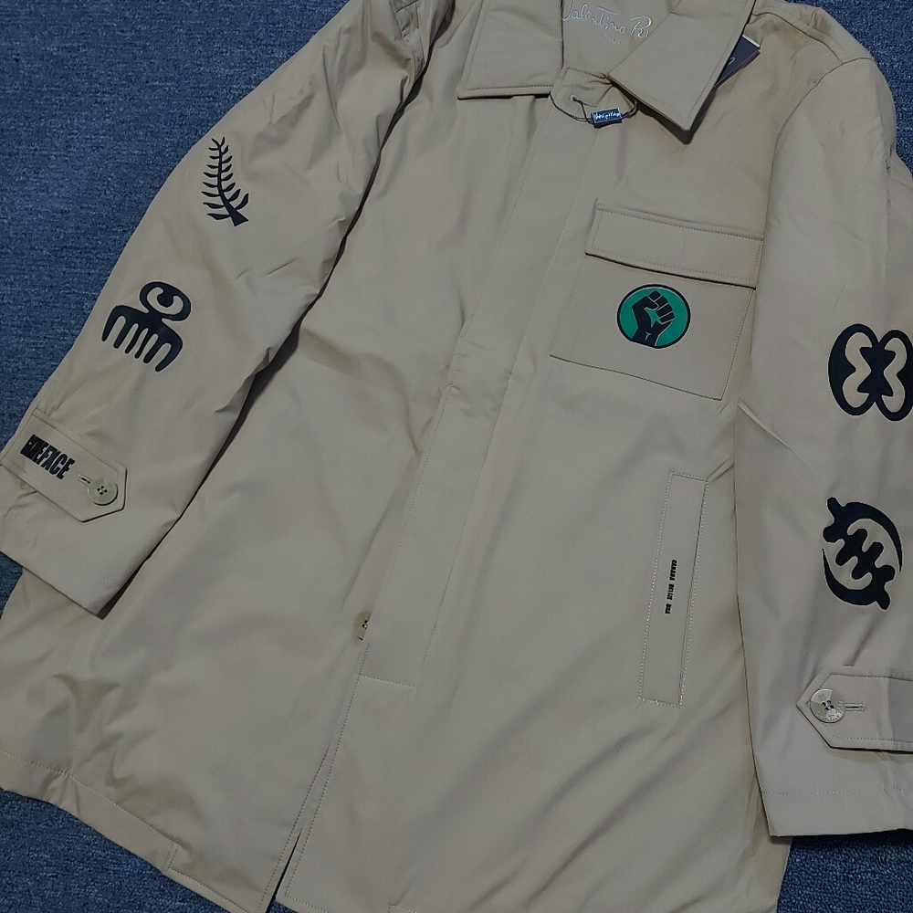 Mens Black history rain coat